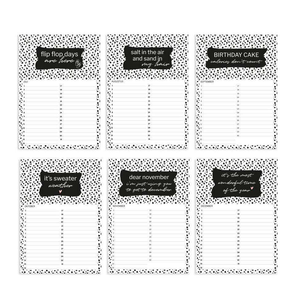 Kalender - A4 Verjaardagskalender
