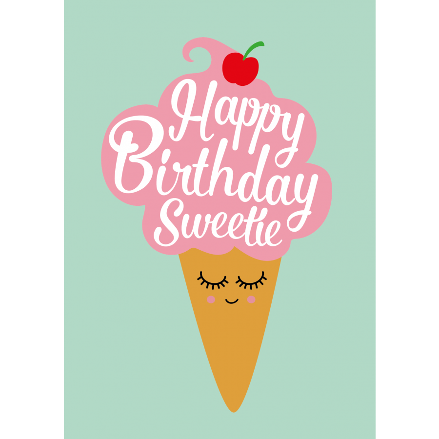 Wenskaart - Happy Birthday Sweetie