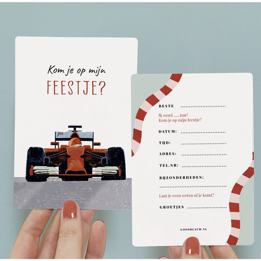 Uitnodiging - Kinderfeestje (Jungle/Formule 1/Unicorn)