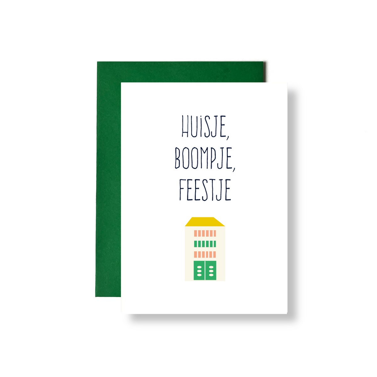 Wenskaart - Huisje, boompje, feestje