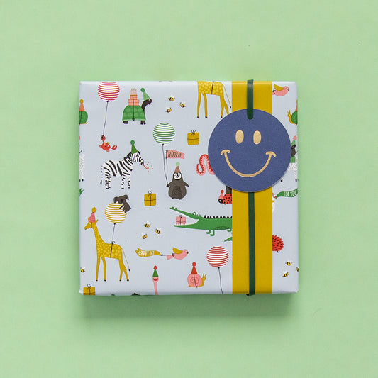 Cadeaulabel - Smiley verschillende kleuren