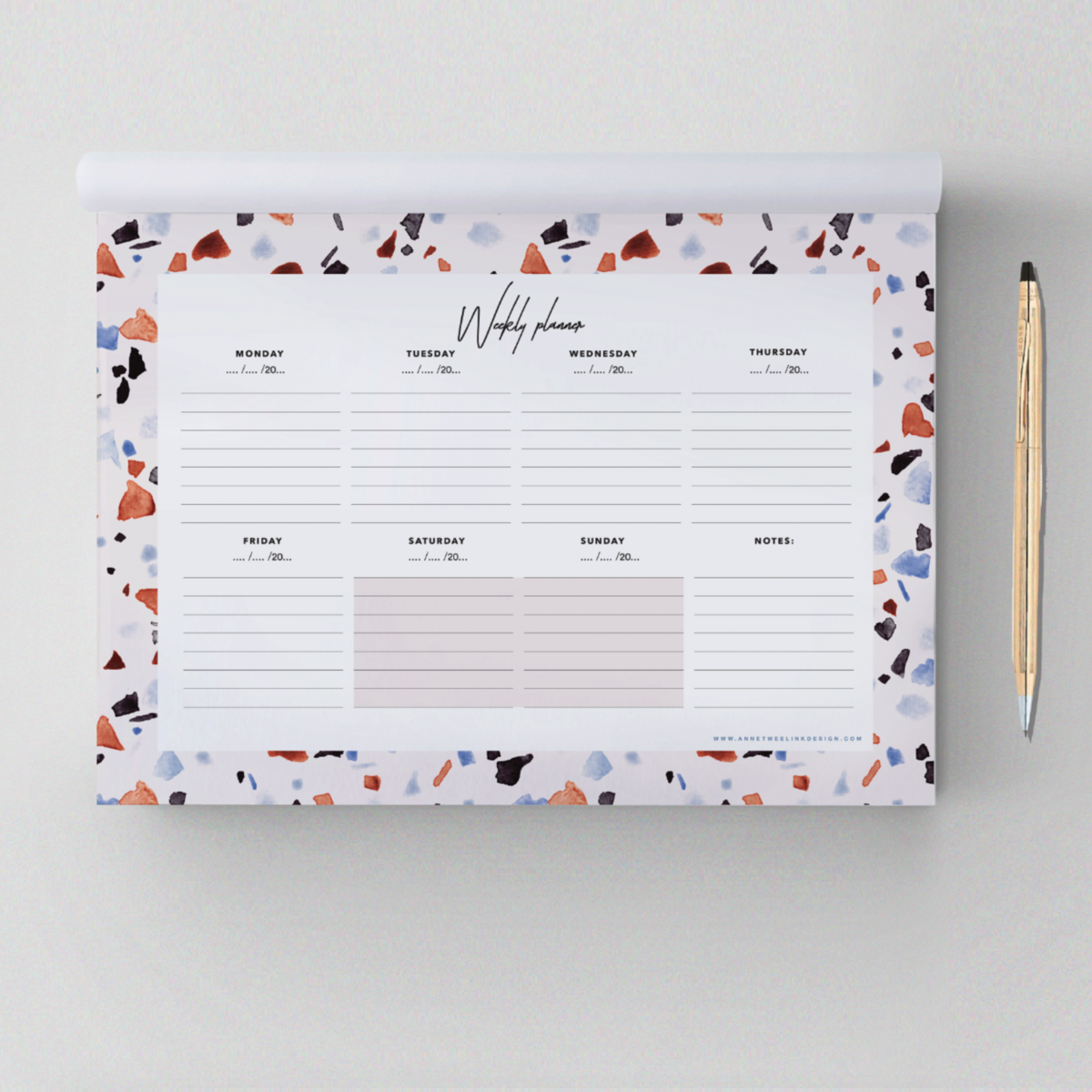 Weekplanner Terrazzo motief
