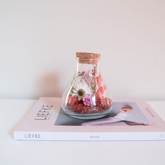 Droogbloemen Glazen potje met Kurk "Blossom"