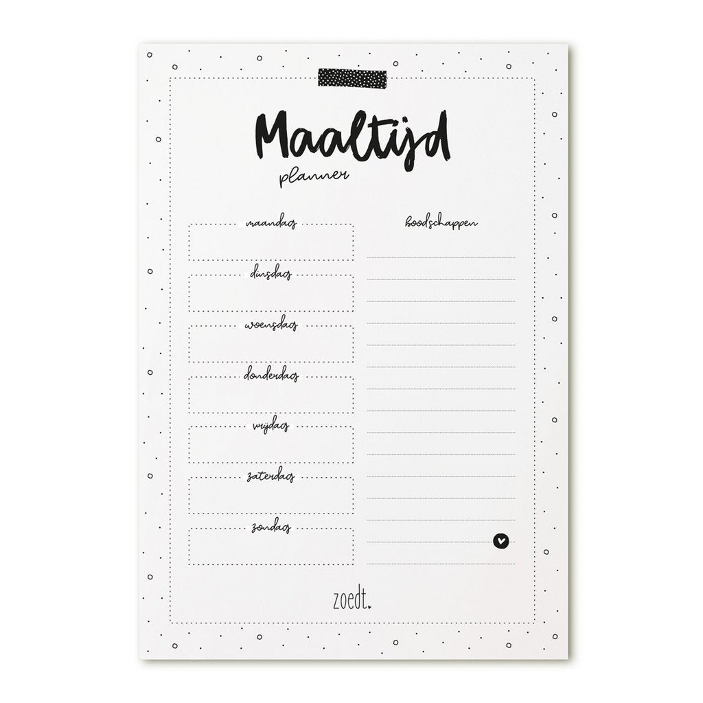 Notitieblok 'Maaltijdplanner'