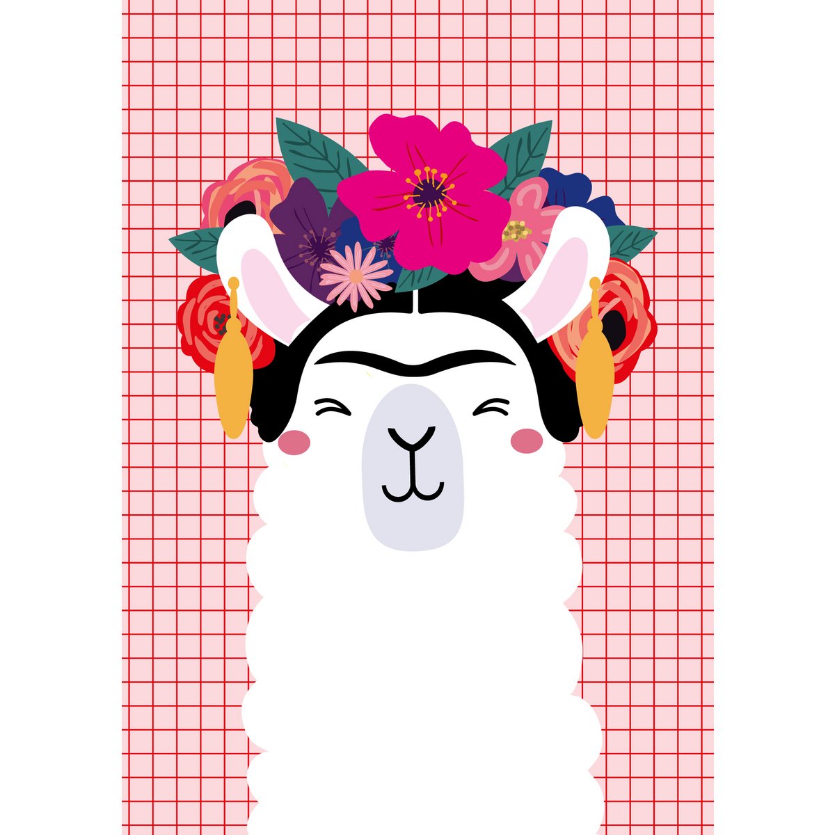 Wenskaart - FRIDA KAHLO LLAMA