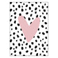 Wenskaart - Hartje Zwarte dots