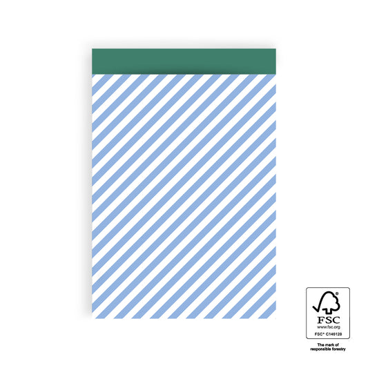 Cadeauzakjes diagonale strepen Blauw 17 x 25cm