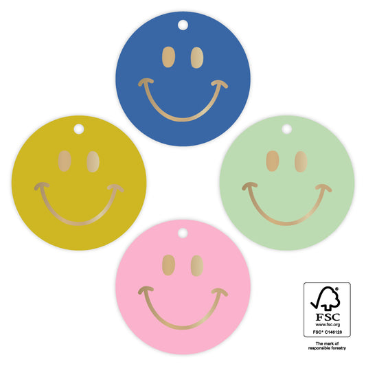 Cadeaulabel - Smiley verschillende kleuren